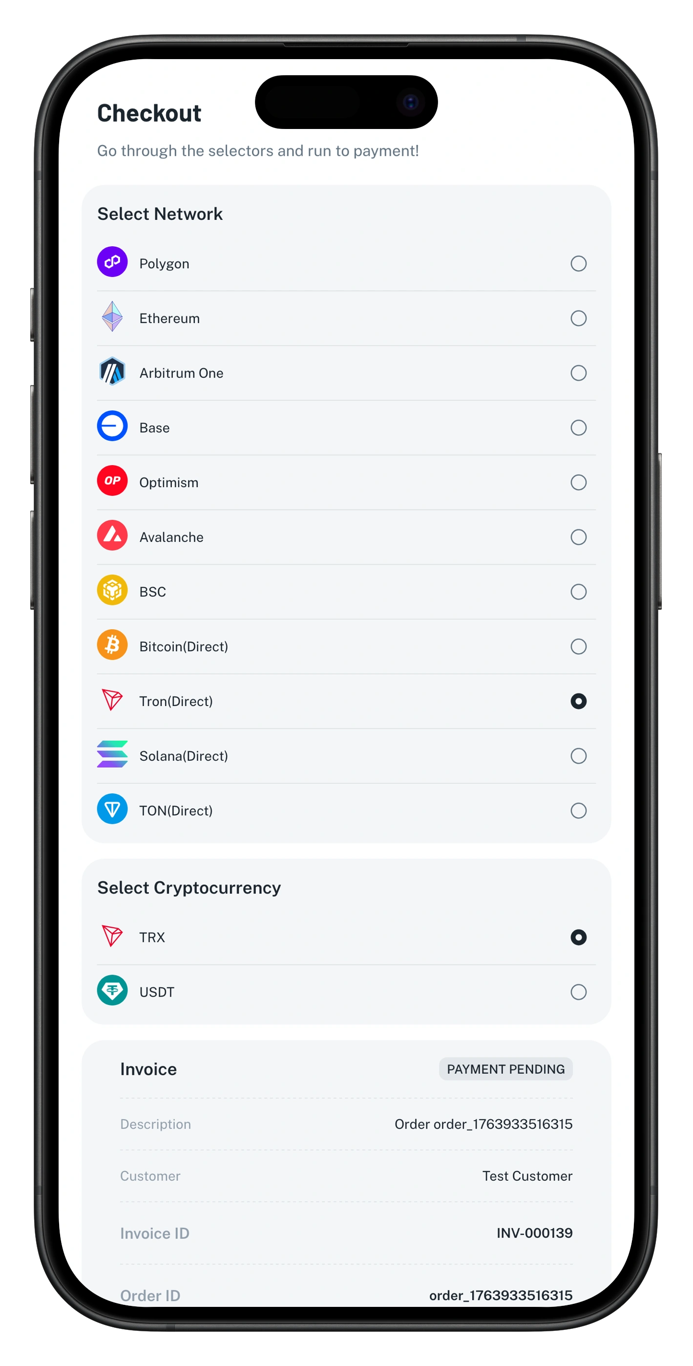 Accept Payments Across Leading Blockchains